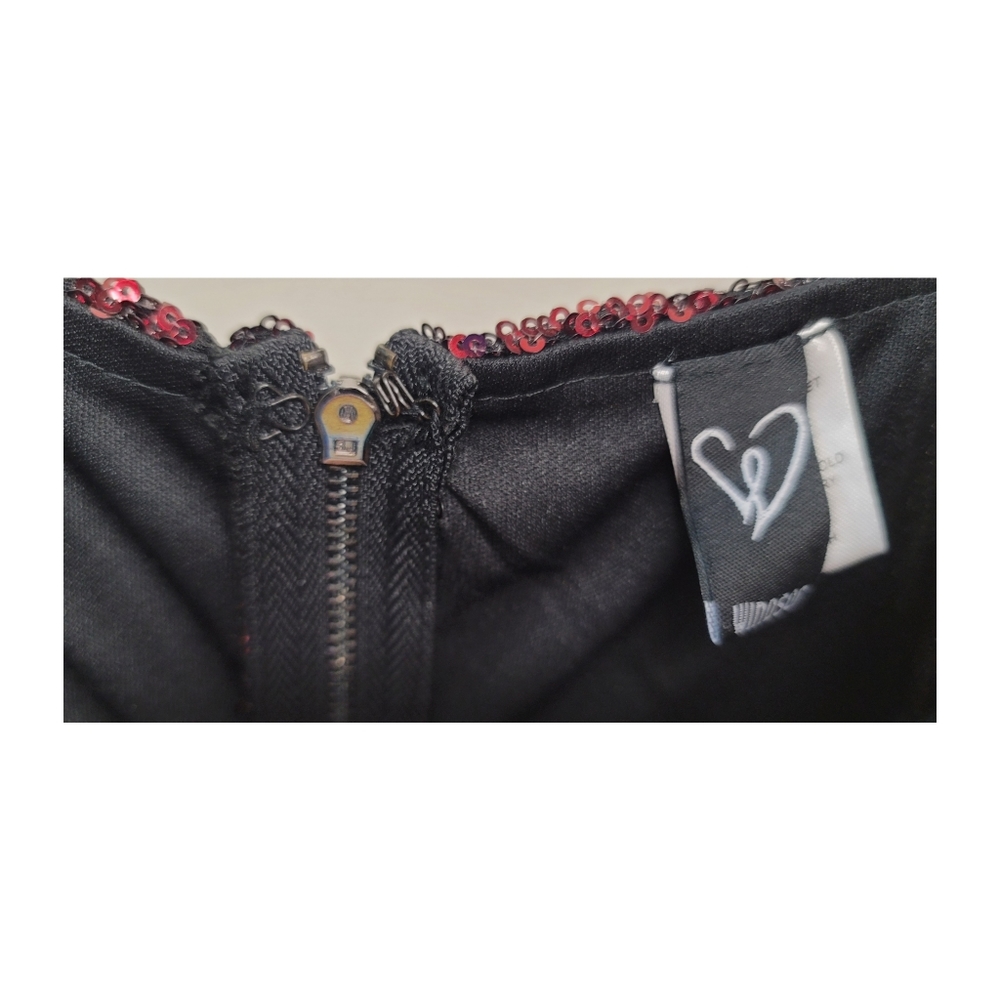 Windsor Black/Red Sequin Minidress - Picture 5 of 5